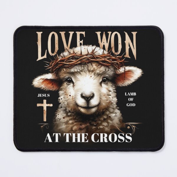 Artikelvorschau, Am Kreuz gewonnene Liebe, Jesus Lamm Gottes, Lamm mit Dornenkrone Kunst entworfen und verkauft von Faithloveshop.