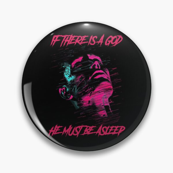 Item preview, If there is a god he must be asleep - synthwave cyberpunk designed and sold by GlitchGrotesque.