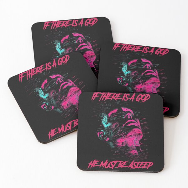 Item preview, If there is a god he must be asleep - synthwave cyberpunk designed and sold by GlitchGrotesque.