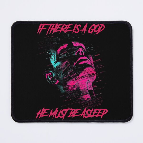 Item preview, If there is a god he must be asleep - synthwave cyberpunk designed and sold by GlitchGrotesque.