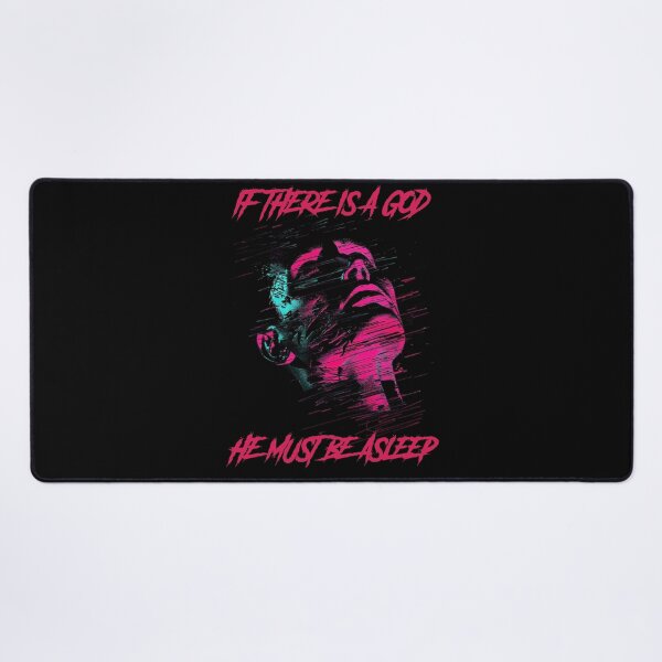 Item preview, If there is a god he must be asleep - synthwave cyberpunk designed and sold by GlitchGrotesque.