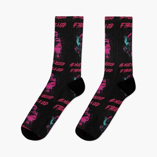 Item preview, If there is a god he must be asleep - synthwave cyberpunk designed and sold by GlitchGrotesque.