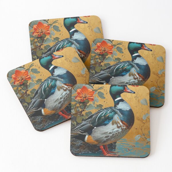Item preview, Duck Nature standing in turquoise water with a sunred designed and sold by Rockwpapart.
