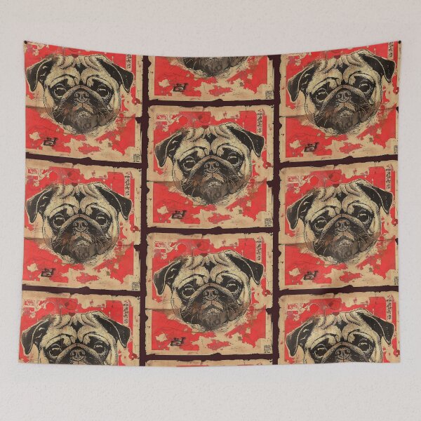 Item preview, Japanese Pug Poster designed and sold by Sick-4-Life.