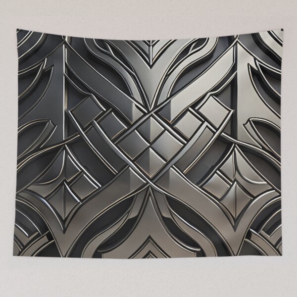 Item preview, silver art deco design 019 designed and sold by fleesphotos.