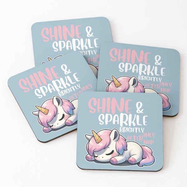 Item preview, Shine and sparkle brightly only after nap with sleeping unicorn designed and sold by The magic  Yellow bus.