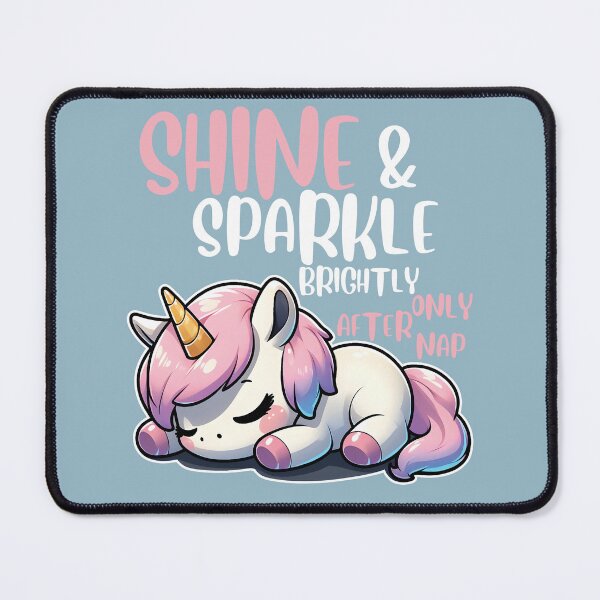 Item preview, Shine and sparkle brightly only after nap with sleeping unicorn designed and sold by The magic Yellow bus.