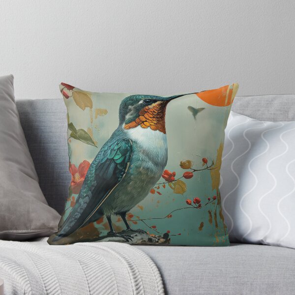 Item preview, Hummingbird Standing in turquoise water with a red designed and sold by Rockwpapart.