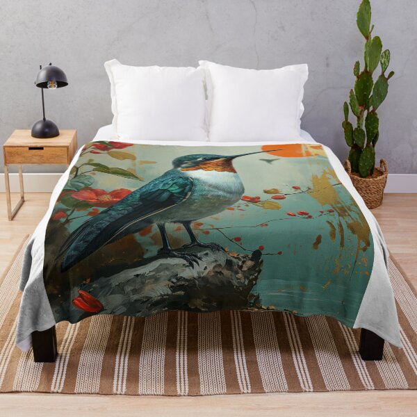 Item preview, Hummingbird Standing in turquoise water with a red designed and sold by Rockwpapart.