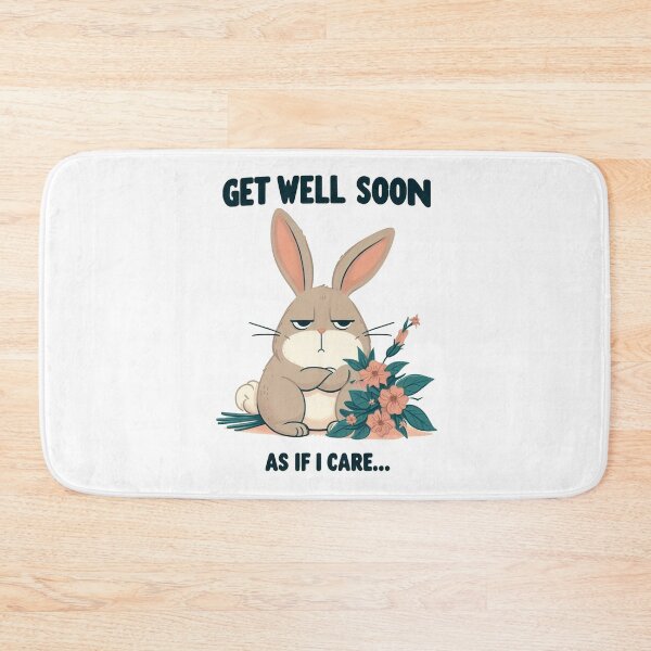 Item preview, Get Well Soon: Ironic Card with Unenthused Bunny designed and sold by FaceFactory.