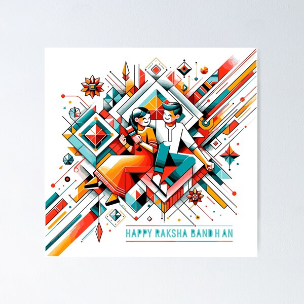 Item preview, Abstract Geometric Raksha Bandhan -happy raksha bandhan-rakhri designed and sold by toobel.