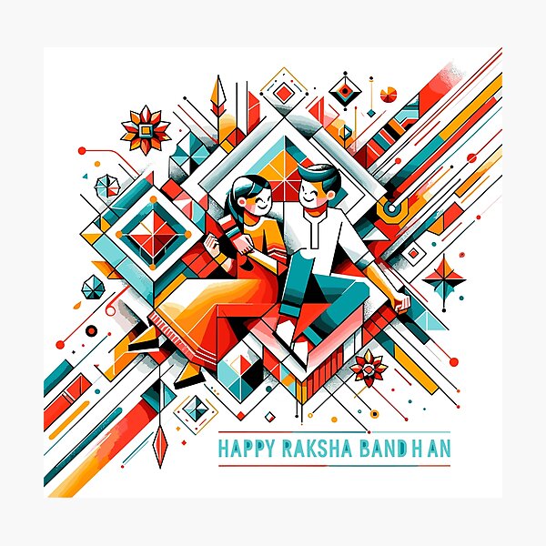 Item preview, Abstract Geometric Raksha Bandhan -happy raksha bandhan-rakhri designed and sold by toobel.
