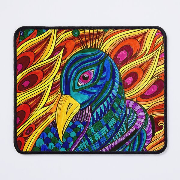 Item preview, Colorful vibrant peacock design designed and sold by Aroeldesigns.