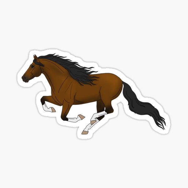 Aperçu de l'œuvre Cheval bai au galop créée et vendue par DappledMoon.