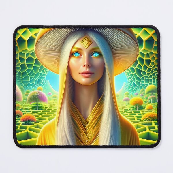 Item preview, Golden Teacher Goddess In Psychedelic Nature Realm designed and sold by Golden-Teacher.