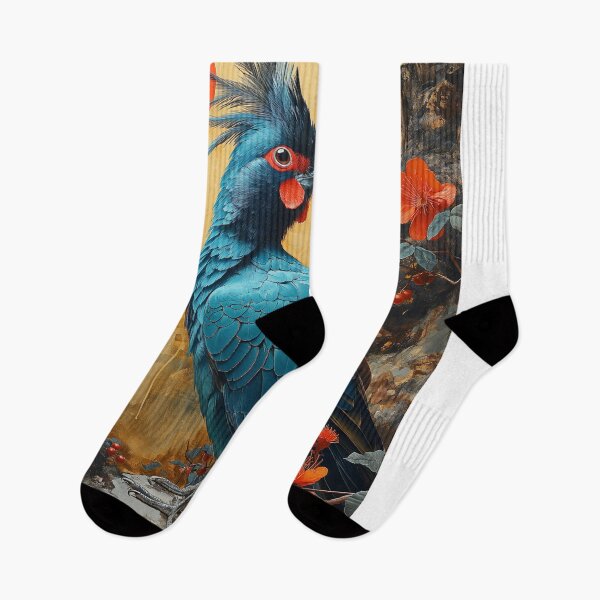 Item preview,  Turaco standing in turquoise water with a red sun  designed and sold by Rockwpapart.