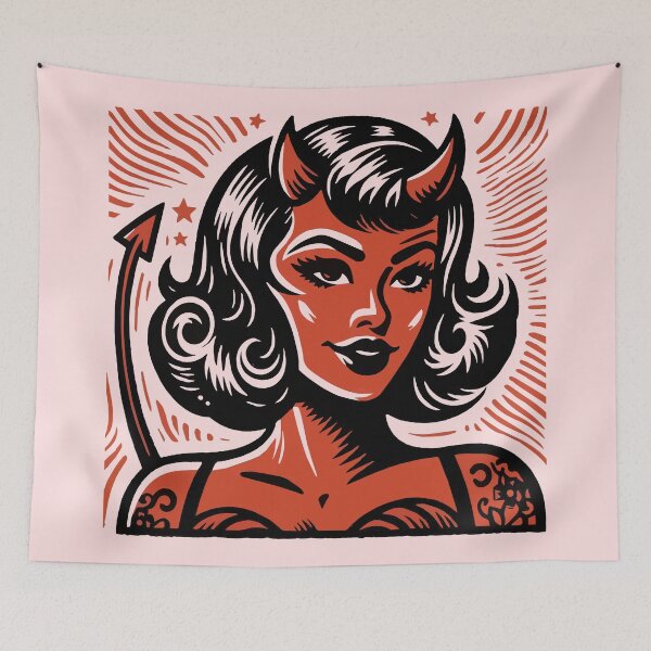 Item preview, Retro Devil Girl designed and sold by Texterns.