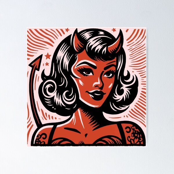 Item preview, Retro Devil Girl designed and sold by Texterns.
