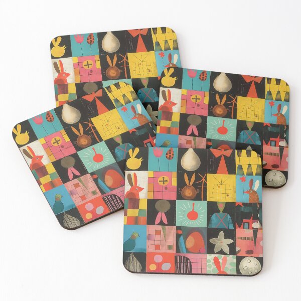 Item preview, Checkerboard Easter Collage - Vintage Style designed and sold by Offset Vinyl Film.