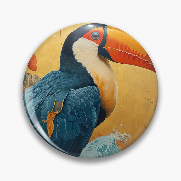 Item preview, Toucan Standing In Turquoise water with a red sun designed and sold by Rockwpapart.