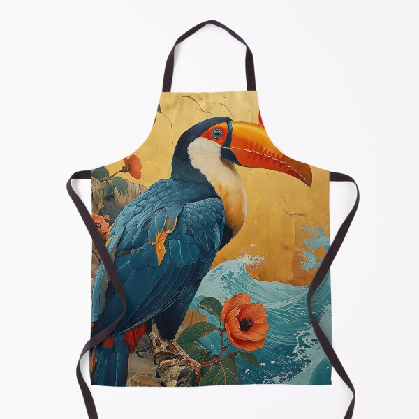 Item preview, Toucan Standing In Turquoise water with a red sun designed and sold by Rockwpapart.