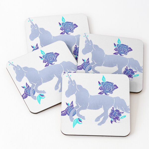 Item preview, Magical Blue Unicorn with Blue Roses designed and sold by Molunit89.