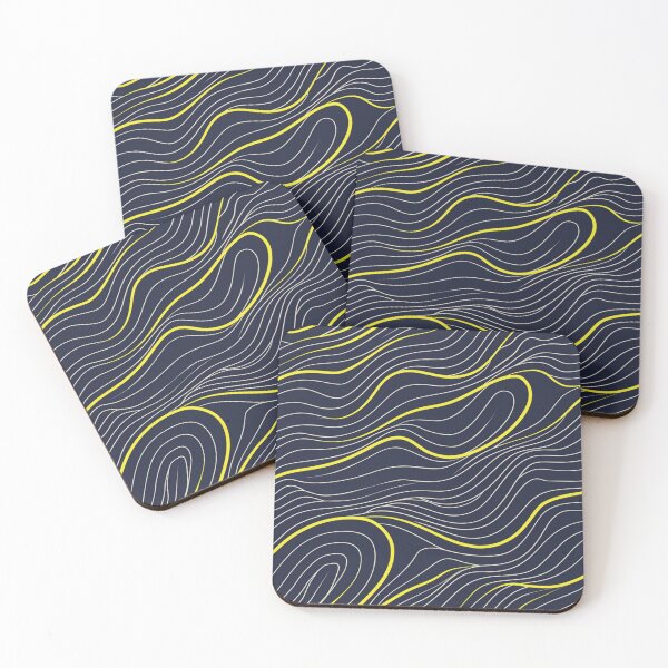 Item preview, Great yellow, navy and white waves designed and sold by flamendes.