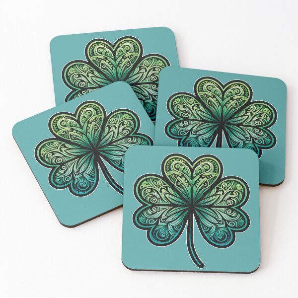 Item preview, Green Teal Gradient Pattern St Patrick's Day Sham rock leaf designed and sold by The magic  Yellow bus.