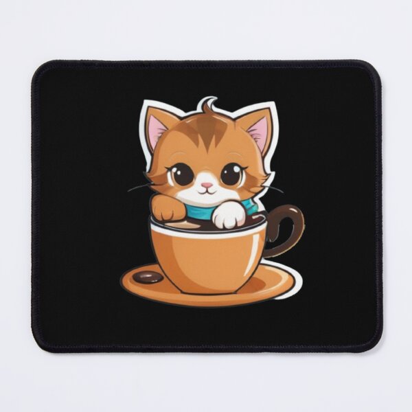 Item preview, Cute Kawaii Cat in Coffee Cup designed and sold by BaisaStudio.