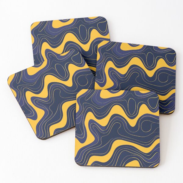 Item preview, Great yellow and navy waves designed and sold by flamendes.