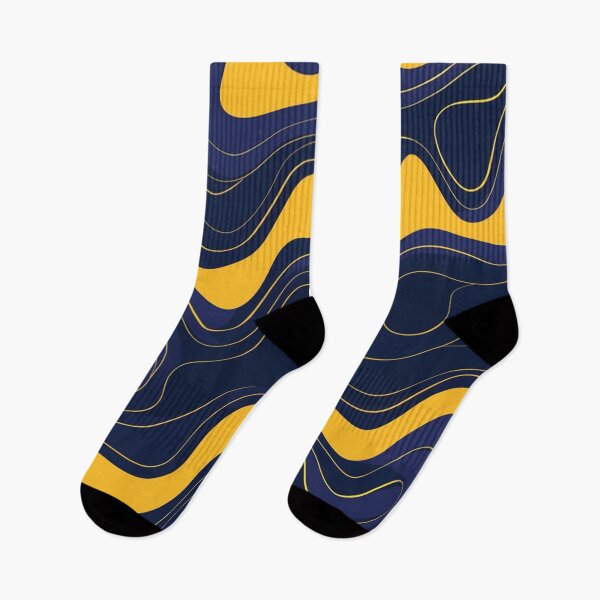 Item preview, Great yellow and navy waves designed and sold by flamendes.