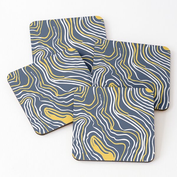 Item preview, Great yellow and navy waves 2 designed and sold by flamendes.
