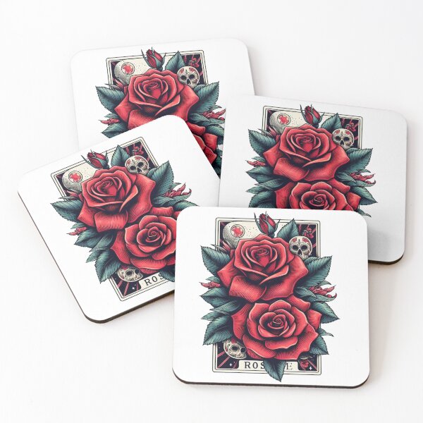 Artikelvorschau, Rote Rose Tattoo-Blume entworfen und verkauft von clarkfraser.