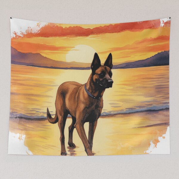 Item preview, Belgian Malinois At The Beach designed and sold by TheAnimalZ00.