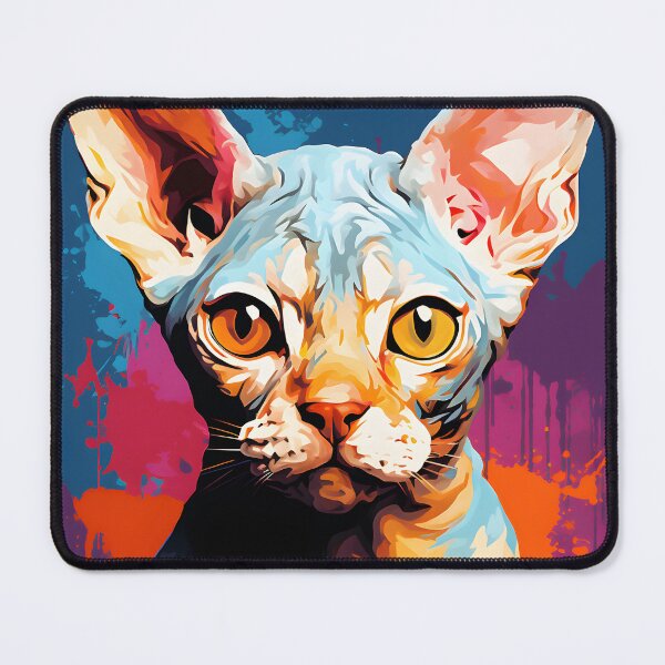 Item preview, Devon rex cat portraits drawing. animal colorful. Animal throw pillow.  designed and sold by formform.