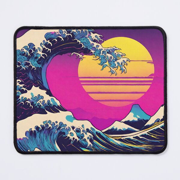 Item preview, Synthwave The Great Wave designed and sold by CharmStudio.