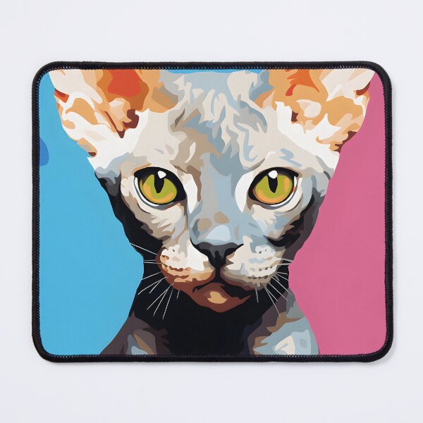 Item preview, Devon rex cat portraits drawing. animal colorful. Animal throw pillow.  designed and sold by formform.