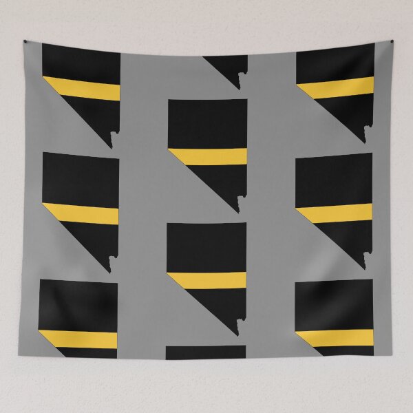 Item preview, Nevada state outline 911 Dispatcher Emergency Telecommunicator Thin Gold Line flag designed and sold by GulfCoastDesign.