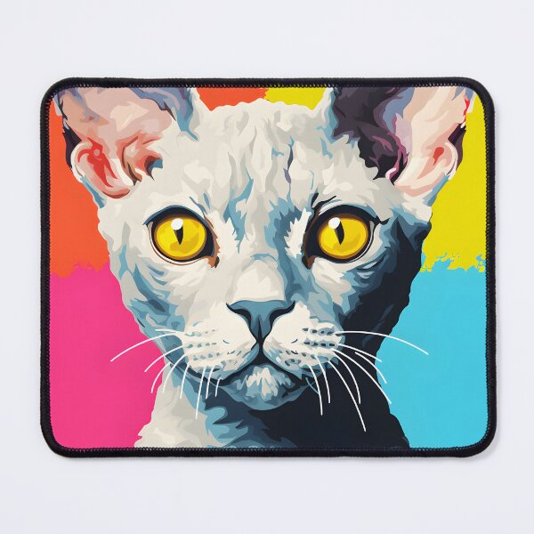 Item preview, Devon rex cat portraits drawing. animal colorful. Animal throw pillow.  designed and sold by formform.