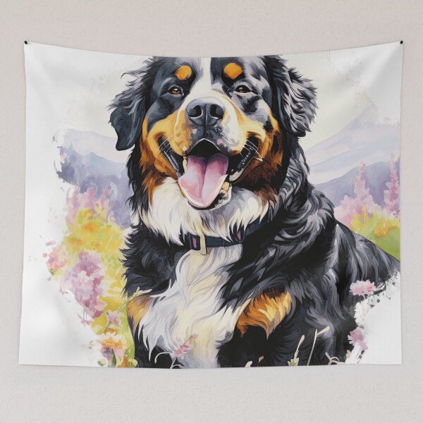 Item preview, Bernese Mountain Dog In The Flowers designed and sold by TheAnimalZ00.
