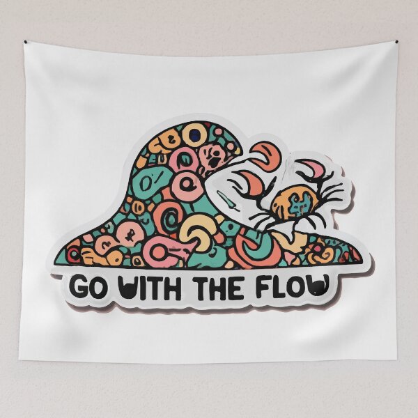 Item preview, Crabby Wave Go with the Flow Whimsical Design designed and sold by NiftyWrx.