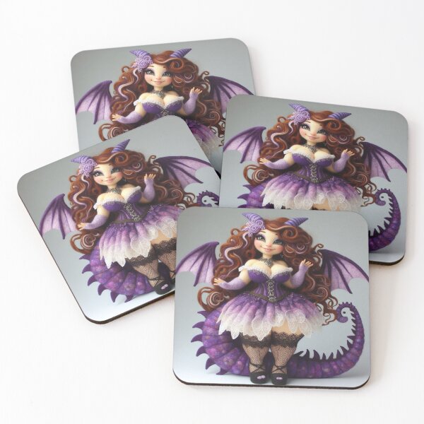 Item preview, Purple Burlesque Dragon Fairy with Horns designed and sold by FairytalePress.