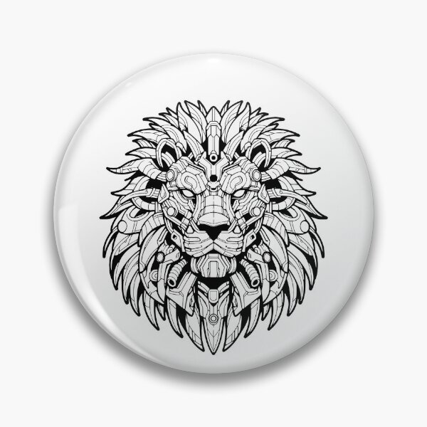 Item preview, Biomechanical Lion: An Advanced Futuristic Graphic Artwork with Abstract Line Patterns designed and sold by Amanda-S-Olsen.