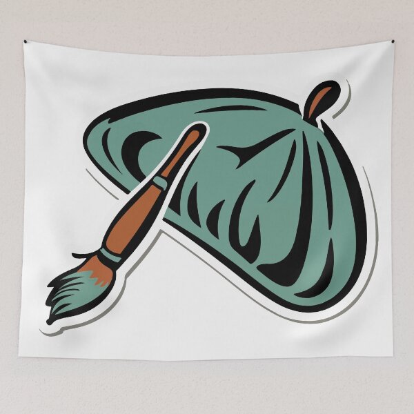 Item preview, Artist's Spirit Vintage Beret & Paintbrush Design designed and sold by NiftyWrx.
