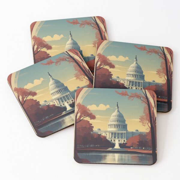 Item preview, 002 Vintage Washington D.C. Travel Poster Design designed and sold by Alexis Art Collection.