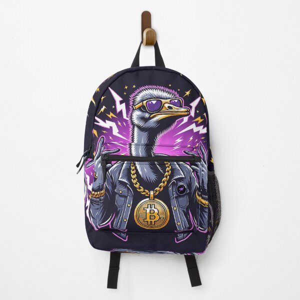 Item preview, $NOSS "Crypto Maverick: Ostrich Making Waves with BTC Necklace" designed and sold by zzz888.