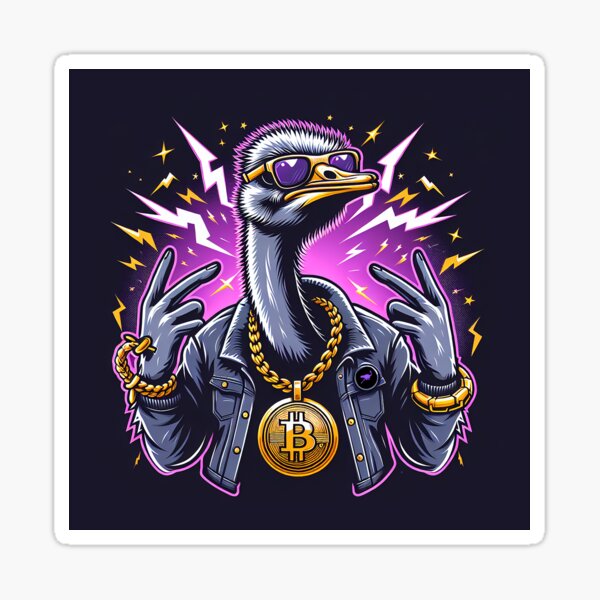 Item preview,  $NOSS "Crypto Maverick: Ostrich Making Waves with BTC Necklace" designed and sold by zzz888.