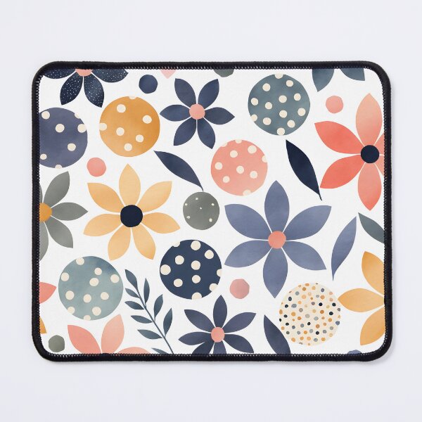 Vista previa del artículo con la obra «Patrón de lunares coloridos con flores.», diseñado y vendido por Naturitude.