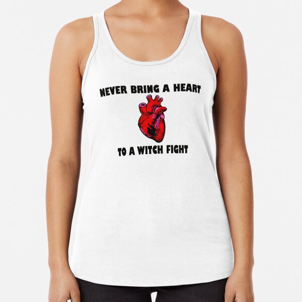 Witch Fight Heart in Black Racerback Tank Top