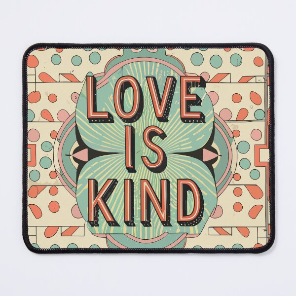 Item preview, Vintage Typography "Love is Kind" Art - Mid-Century Geometric Illustration designed and sold by HahaHandlesHub.
